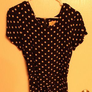 Limited navy polka dot dress